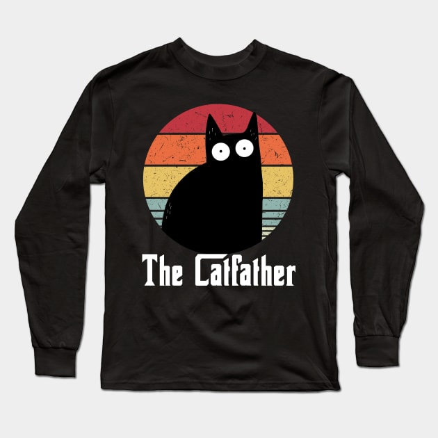 The Catfather Cat Father Mafia Whiskers Male Daddy Long Sleeve T-Shirt by Daphne R. Ellington